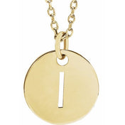 14K Yellow Gold Initial Necklace with 16-18" Adjustable Chain