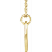 14K Yellow Gold Initial Necklace with 16-18" Adjustable Chain