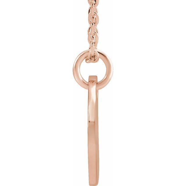 14K Rose Initial O 16-18" Necklace