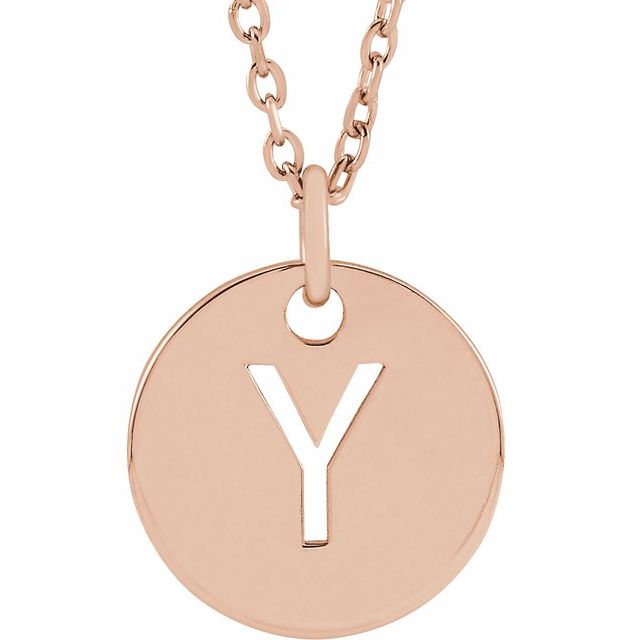 18K Rose Gold-Plated Sterling Silver Initial Y 16-18" Necklace
