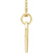 14K Yellow Gold Initial Necklace with 16-18" Adjustable Chain