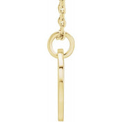 14K Yellow Gold Initial Necklace with 16-18" Adjustable Chain