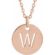 18K Rose Gold-Plated Sterling Silver Initial W 16-18" Necklace