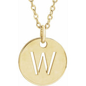 14K Yellow Gold Initial Necklace with 16-18" Adjustable Chain