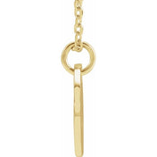 14K Yellow Gold Initial Necklace with 16-18" Adjustable Chain