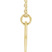 14K Yellow Gold Initial Necklace with 16-18" Adjustable Chain