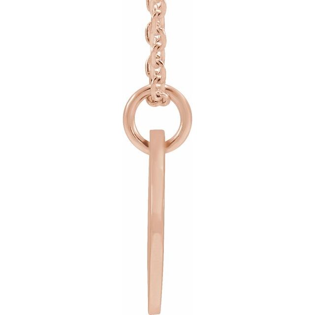14K Rose Initial U 16-18" Necklace