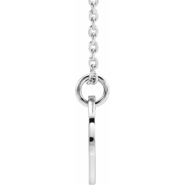 14K White Initial R 16-18" Necklace