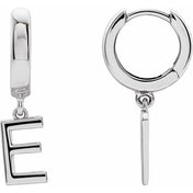 14K Gold Initial Dangle Hinged Huggie Earrings