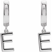 14K Gold Initial Dangle Hinged Huggie Earrings