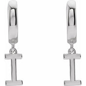 14K Gold Initial Dangle Hinged Huggie Earrings
