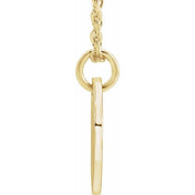 14K Yellow Gold Initial Necklace with 16-18" Adjustable Chain