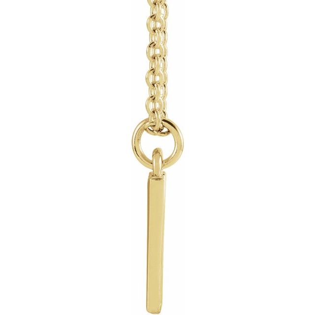 18K Yellow Gold-Plated Sterling Silver Initial W  Dangle 16" Necklace