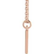 14K Rose Initial W Dangle 18" Necklace
