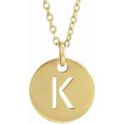 14K Yellow Gold Initial Necklace with 16-18" Adjustable Chain