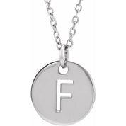 14K White Initial F 16-18" Necklace