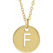 14K Yellow Gold Initial Necklace with 16-18" Adjustable Chain
