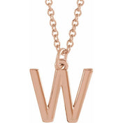 18K Rose Gold-Plated Sterling Silver Initial W Dangle 18" Necklace