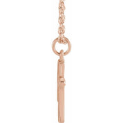 14K Rose Initial K Dangle 16" Necklace