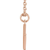 18K Rose Gold-Plated Sterling Silver Initial U  Dangle 16" Necklace