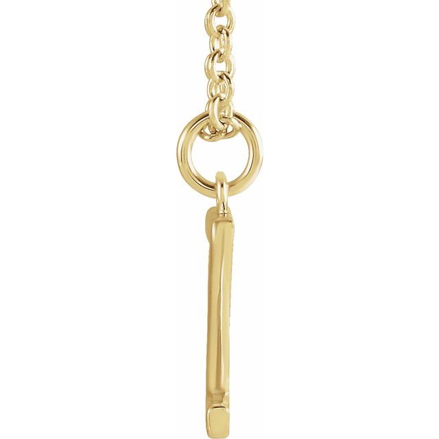 18K Yellow Gold-Plated Sterling Silver Initial Z  Dangle 16" Necklace