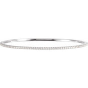 14K White 2 CTW Lab-Grown Diamond Stackable Bangle 8" Bracelet