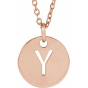 18K Rose Gold-Plated Sterling Silver Initial Y 16-18" Necklace