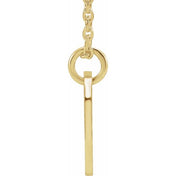14K Yellow Gold Initial Necklace with 16-18" Adjustable Chain