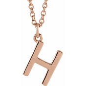 18K Rose Gold-Plated Sterling Silver Initial H  Dangle 16" Necklace