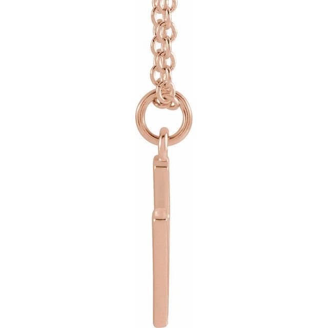 14K Rose Initial H Dangle 16" Necklace