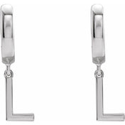 14K Gold Initial Dangle Hinged Huggie Earrings