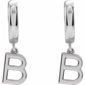 14K Gold Initial Dangle Hinged Huggie Earrings
