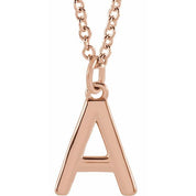 18K Rose Gold-Plated Sterling Silver Initial A  Dangle 16" Necklace