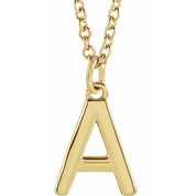 18K Yellow Gold-Plated Sterling Silver Initial A  Dangle 16" Necklace