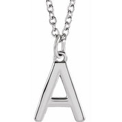 Platinum Initial A Dangle 18" Necklace