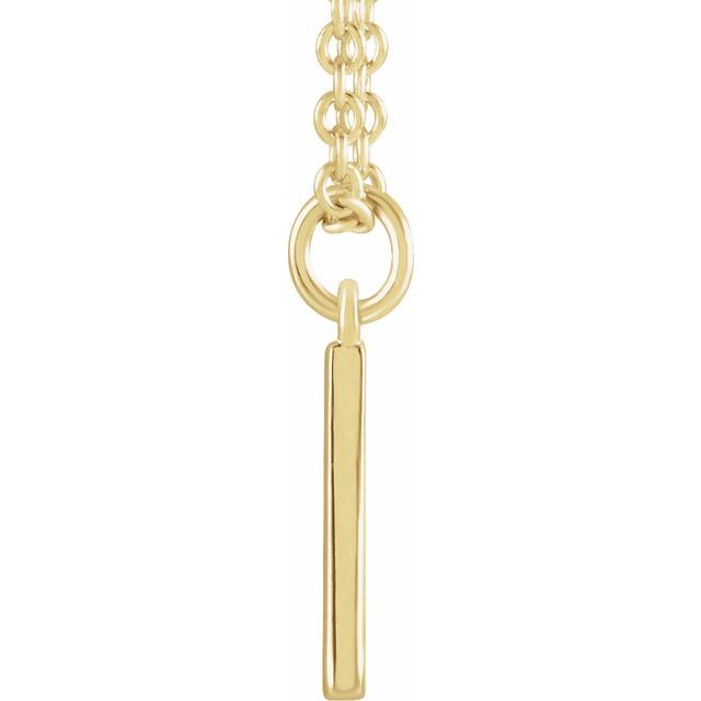 18K Yellow Gold-Plated Sterling Silver Initial A  Dangle 16" Necklace