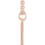 14K Rose Initial A Dangle 18" Necklace