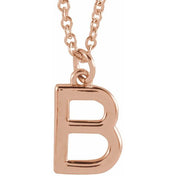 18K Rose Gold-Plated Sterling Silver Initial B Dangle 18" Necklace