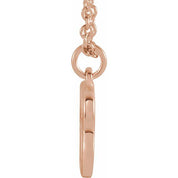 14K Rose Initial B Dangle 16" Necklace