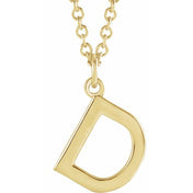 18K Yellow Gold-Plated Sterling Silver Initial D  Dangle 16" Necklace