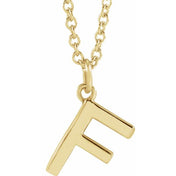18K Yellow Gold-Plated Sterling Silver Initial F Dangle 18" Necklace