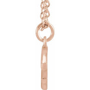 14K Rose Initial F Dangle 16" Necklace