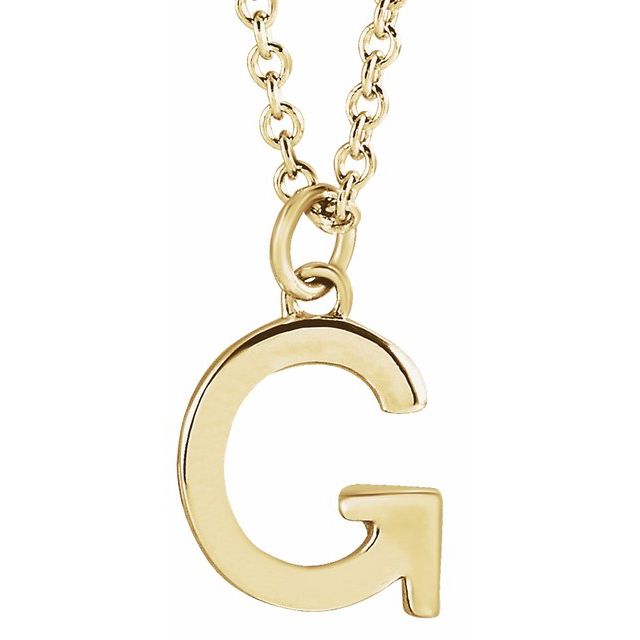 18K Yellow Gold-Plated Sterling Silver Initial G  Dangle 16" Necklace