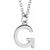 14K White Initial G Dangle 16" Necklace