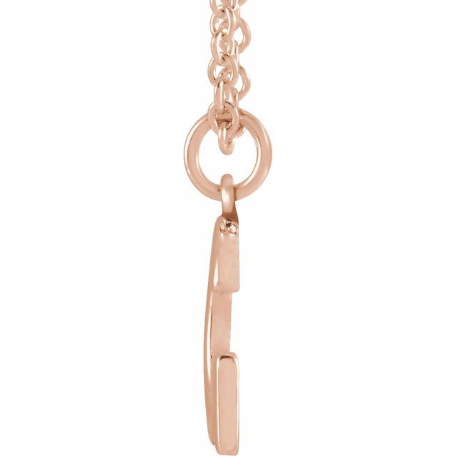 14K Rose Initial G Dangle 18" Necklace