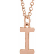 18K Rose Gold-Plated Sterling Silver Initial I  Dangle 16" Necklace