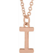 14K Rose Initial I Dangle 16" Necklace