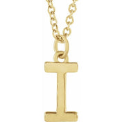18K Yellow Gold-Plated Sterling Silver Initial I  Dangle 16" Necklace