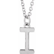 14K White Initial I Dangle 16" Necklace