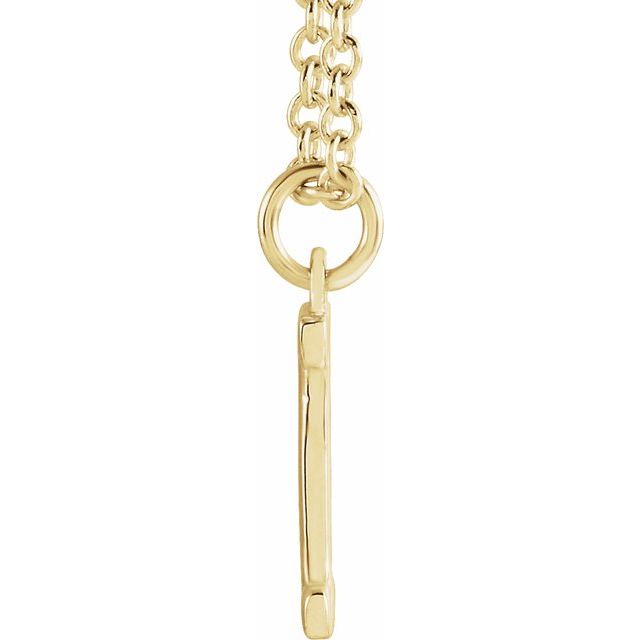 18K Yellow Gold-Plated Sterling Silver Initial I  Dangle 16" Necklace
